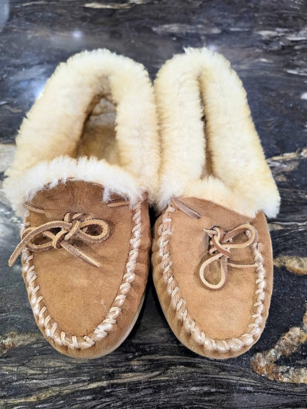 LL.bean Ansley Suede Slippers Brown US 8